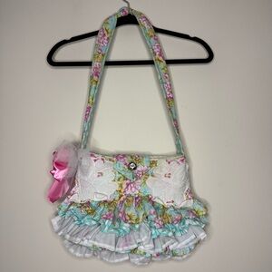 IVIEBUG COTTAGE CREATIONS Boutique Handmade Y2K Lolita Ruffles Quilted Hobo Bag